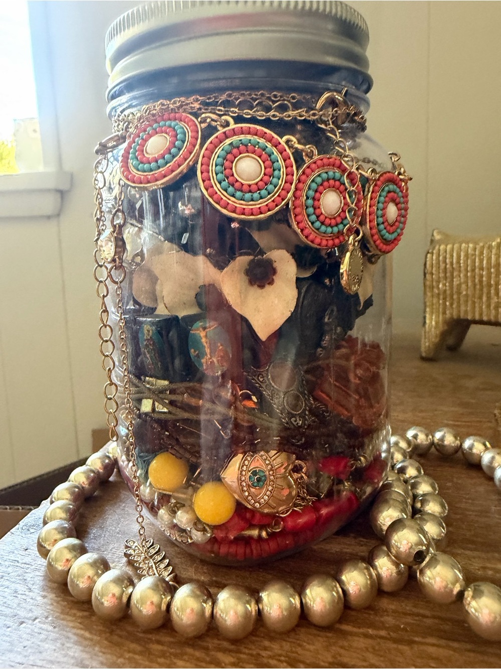 Old world charm mystery jewelry jar